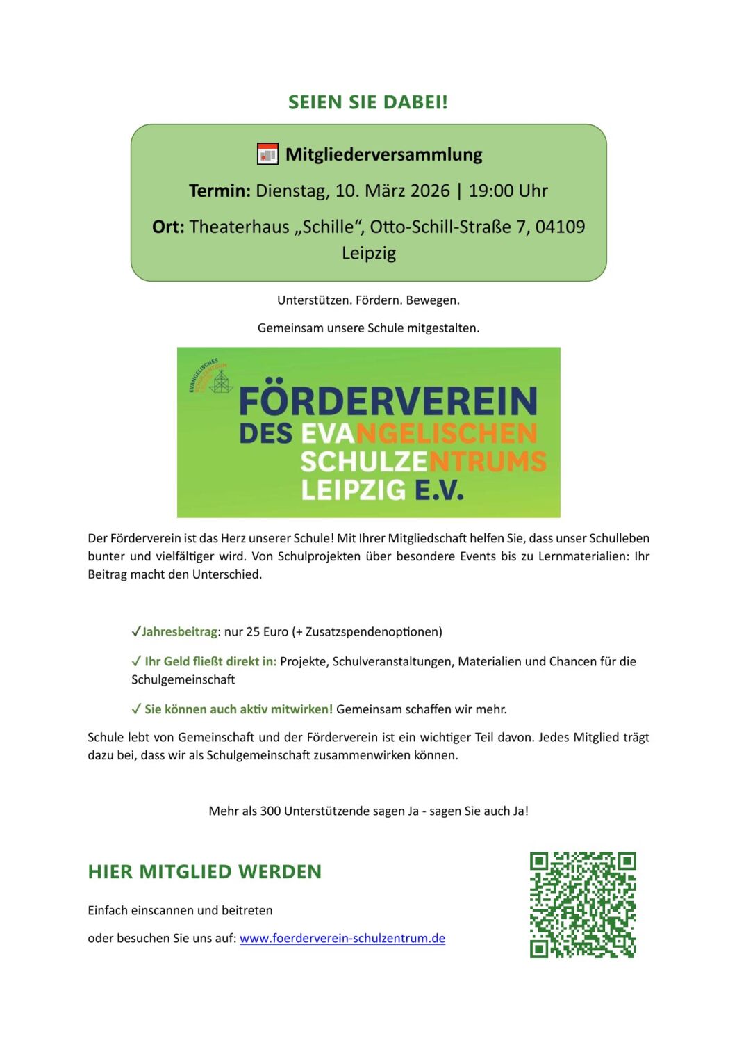 Einladung Mitgliederversammlung Förderverein